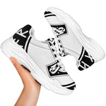 Black And White Mjolnir Print White Chunky Shoes