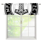 Black And White Mjolnir Print Window Valance