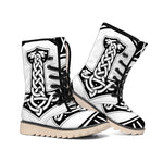 Black And White Mjolnir Print Winter Boots