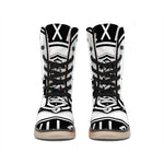 Black And White Mjolnir Print Winter Boots