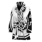 Black And White Mjolnir Print Women's Bathrobe