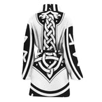 Black And White Mjolnir Print Women's Bathrobe