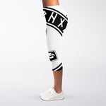 Black And White Mjolnir Print Women's Capri Leggings