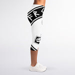 Black And White Mjolnir Print Women's Capri Leggings