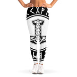 Black And White Mjolnir Print Women's Leggings