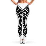 Black And White Mjolnir Print Women's Leggings