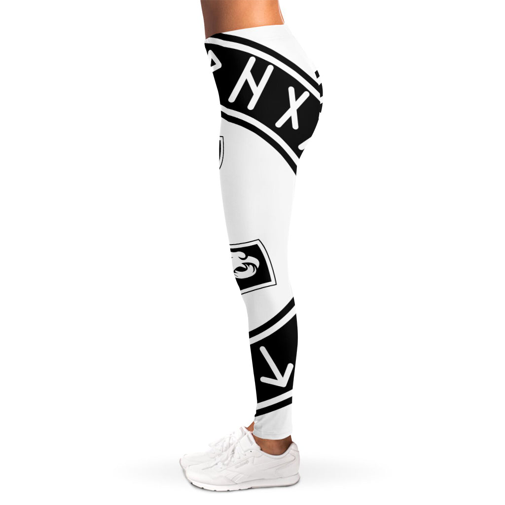 Black And White Mjolnir Print Women's Leggings