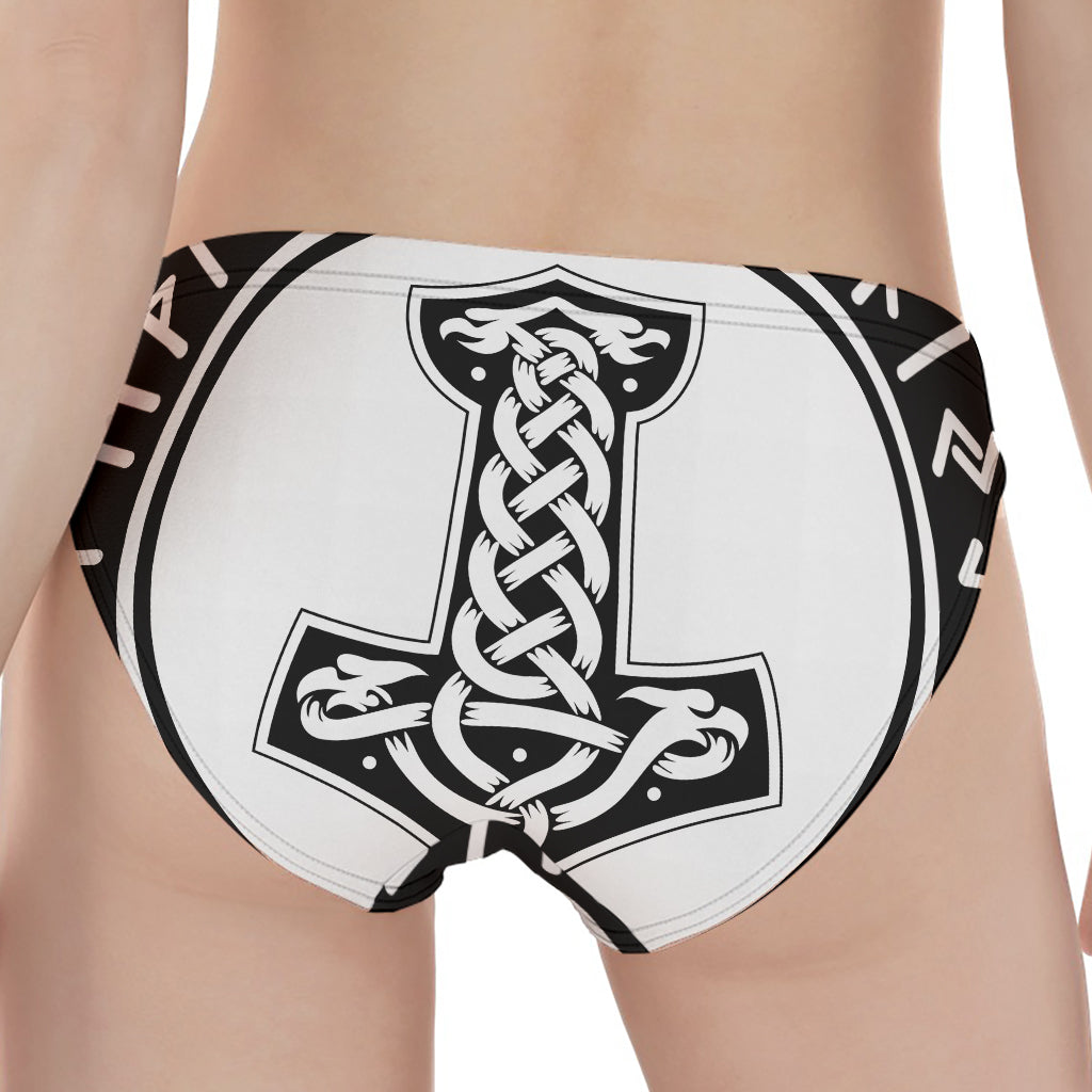 Black And White Mjolnir Print Women's Panties