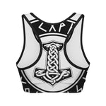 Black And White Mjolnir Print Women's Sports Bra