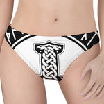 Black And White Mjolnir Print Women's Thong