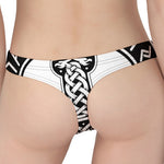 Black And White Mjolnir Print Women's Thong