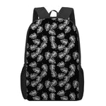 Black And White Monstera Pattern Print 17 Inch Backpack