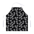 Black And White Monstera Pattern Print Adjustable Apron