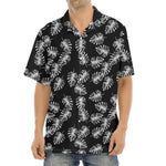 Black And White Monstera Pattern Print Aloha Shirt