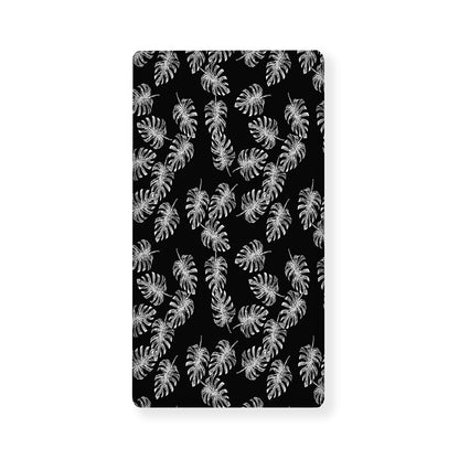 Black And White Monstera Pattern Print Baby Crib Sheet