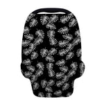 Black And White Monstera Pattern Print Baby Seat Cover