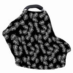 Black And White Monstera Pattern Print Baby Seat Cover