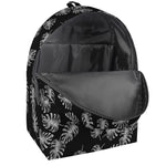 Black And White Monstera Pattern Print Backpack
