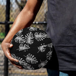 Black And White Monstera Pattern Print Basketball