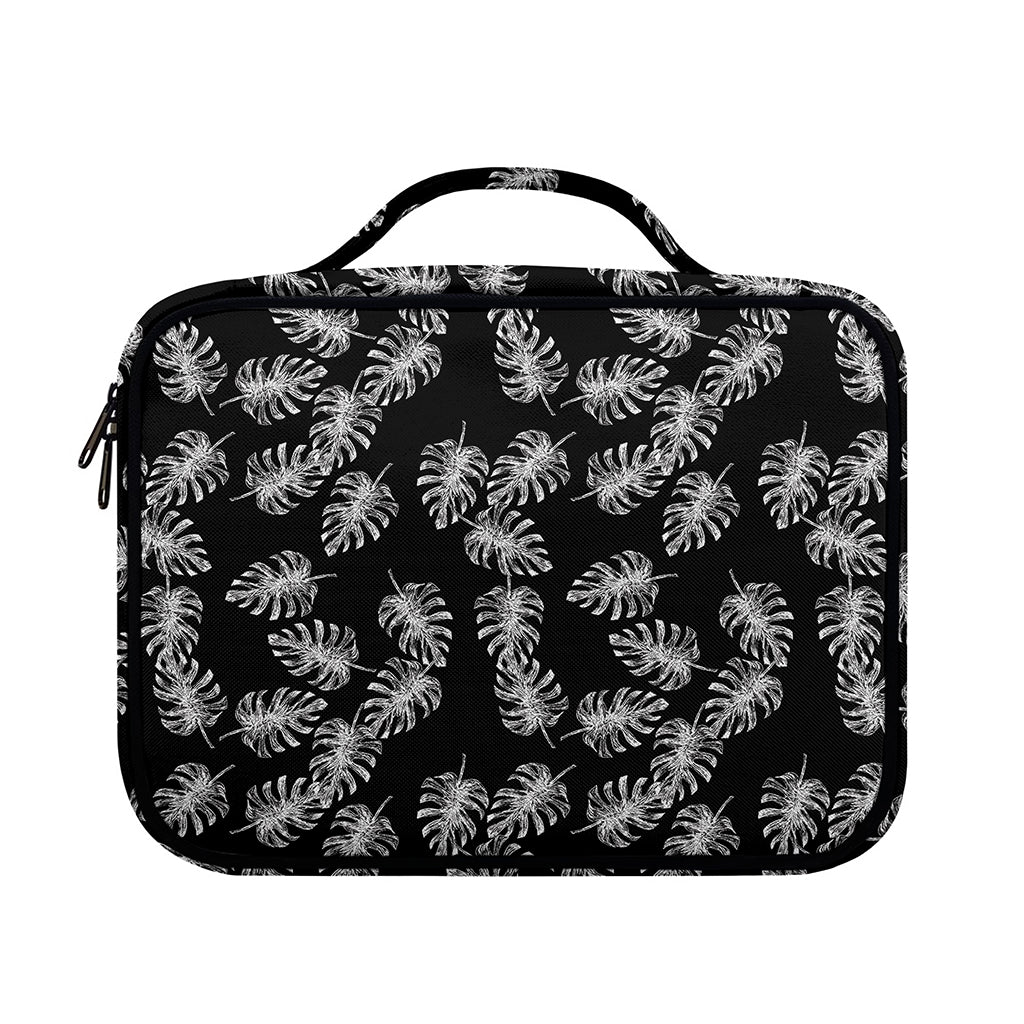 Black And White Monstera Pattern Print Briefcase Bible Bag