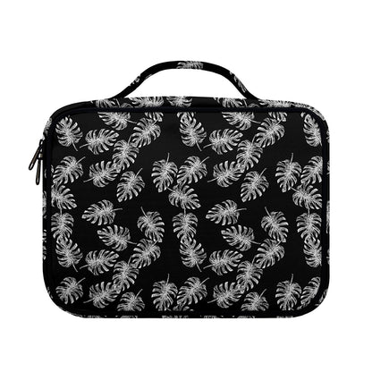 Black And White Monstera Pattern Print Briefcase Bible Bag