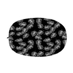Black And White Monstera Pattern Print Car Side Mirror Covers