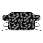 Black And White Monstera Pattern Print Car Windshield Snow Cover