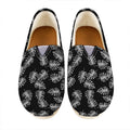 Black And White Monstera Pattern Print Casual Shoes