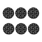 Black And White Monstera Pattern Print Coaster Set
