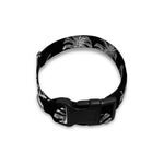 Black And White Monstera Pattern Print Dog Collar