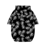 Black And White Monstera Pattern Print Dog Zip Up Hoodie