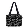 Black And White Monstera Pattern Print Double Strap Bible Bag