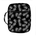 Black And White Monstera Pattern Print Front Pocket Bible Bag
