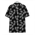Black And White Monstera Pattern Print Hawaiian Shirt