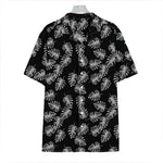Black And White Monstera Pattern Print Hawaiian Shirt