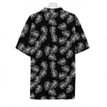Black And White Monstera Pattern Print Hawaiian Shirt