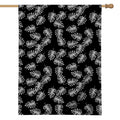 Black And White Monstera Pattern Print House Flag