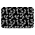 Black And White Monstera Pattern Print Indoor Door Mat