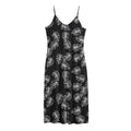 Black And White Monstera Pattern Print Jersey Midi Cami Dress