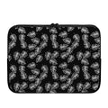 Black And White Monstera Pattern Print Laptop Sleeve
