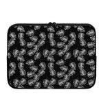 Black And White Monstera Pattern Print Laptop Sleeve