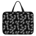 Black And White Monstera Pattern Print Laptop Sleeve With Handle