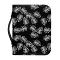 Black And White Monstera Pattern Print Leather Bible Cover