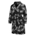 Black And White Monstera Pattern Print Men's Bathrobe
