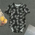 Black And White Monstera Pattern Print Men's Bodysuit