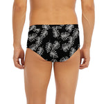 Black And White Monstera Pattern Print Men's Briefs