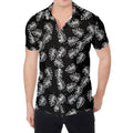 Black And White Monstera Pattern Print Men's Shirt