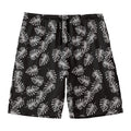 Black And White Monstera Pattern Print Men's Swim Trunks