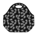 Black And White Monstera Pattern Print Neoprene Lunch Bag