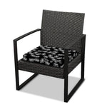 Black And White Monstera Pattern Print Outdoor Seat Cushion Cover